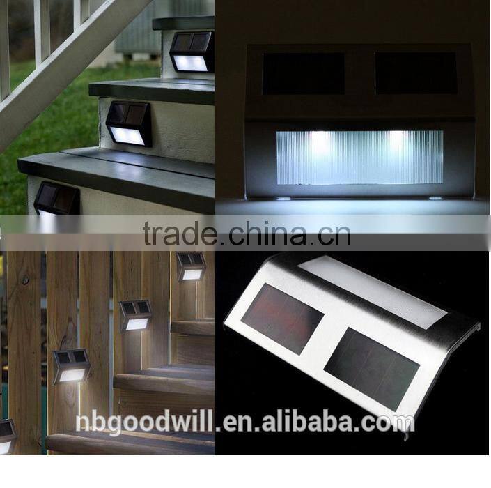 Stainless steel solar stair lamp, solar fence lamp, garden lamp, wall lamp