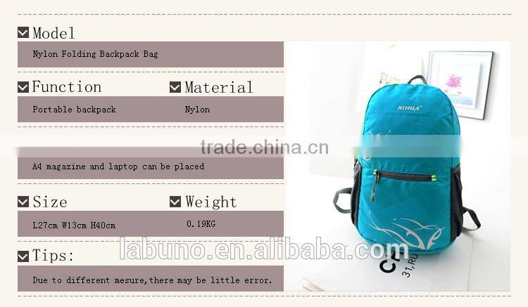 New Outdoor Fashion Nylon Folding Backpack Bag