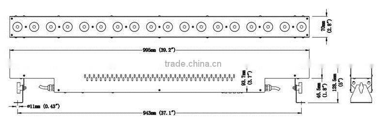 Indoor wall bar light 18x10w RGBW four in one led with each pixel control