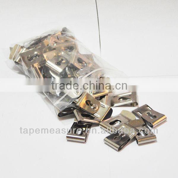 Custom steel metal measurement tool belt clip use for measuring tape