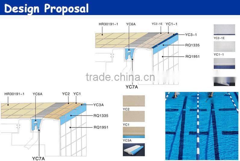 Olympic standard glazed blue swimming pool ceramic tiles for sale