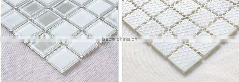 interior and exterior wall material crystal glass tile in mosaic