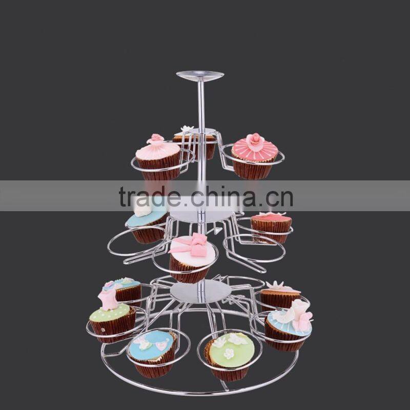 YG1139 2 layer wrought iron cupcake stand, color powder coated cupcake racks for wedding