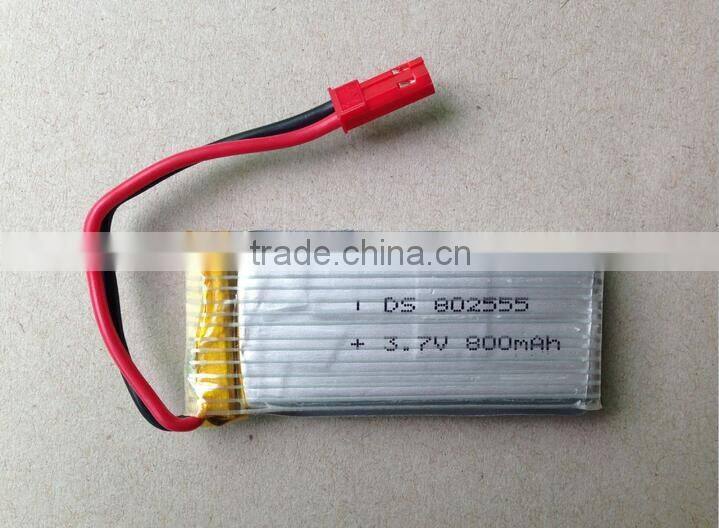 802555 3.7V lipo battery 800mah lithium polymer battery 3.7v rc helicopter battery