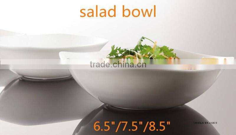 for western buffet use ceramic soup bowl 6.5"/7.5"/8.5" bone china salad bowls