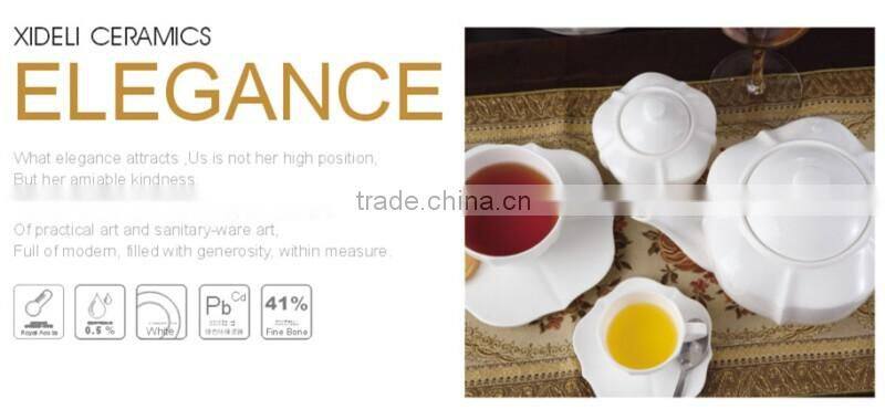 gold rim tea cup and saucer 200cc /100cc flower Shape ceramic bone china cup and saucer