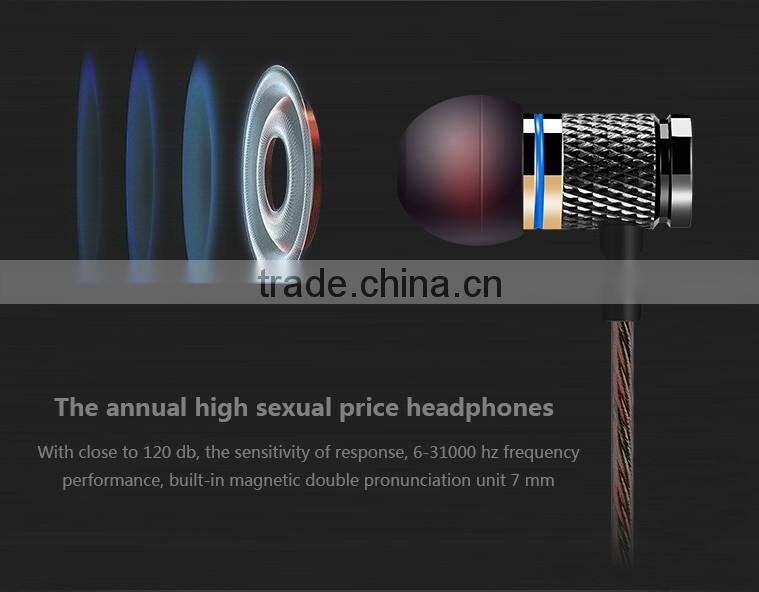 New KZ-ED2 Professional In-Ear Earphone 7MM Anti-noise Microphone Metal Heavy Enthusiast Bass Sound Music Headset