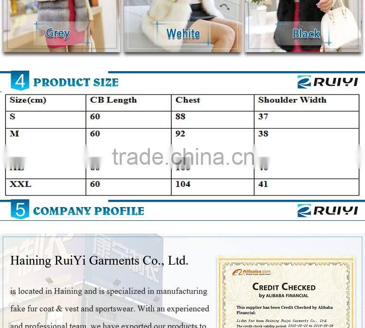 Ladies European fashion faux fur sleeveless waistcoat