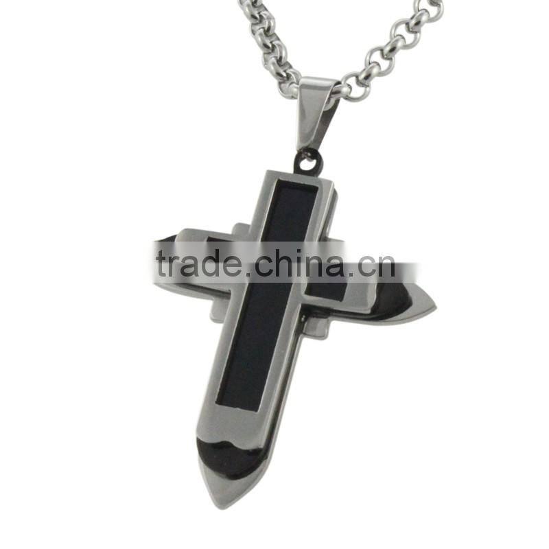 Cheap stainless steel Cross Pendant for stainless steel cross pendantJewelry Making black and steel jewellery