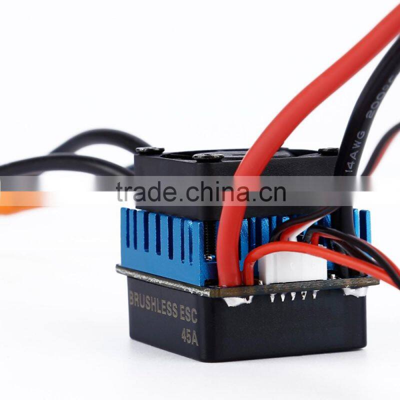 3650 4370KV Slot Sensorless BL Motor with 45A Brushless ESC for 1/10 RC Car Truck