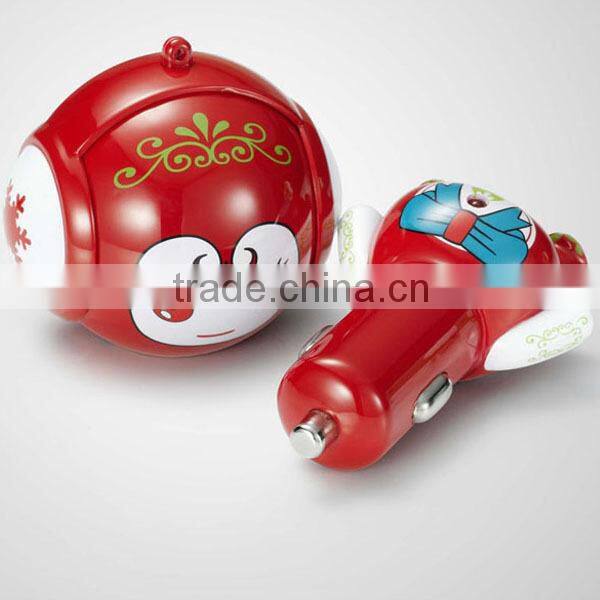 2 in 1 5V 2.1A Hangings Cartoon Monster Design Micro USB Car Charger