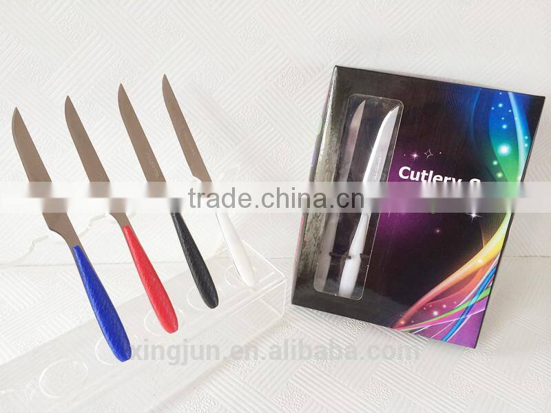 12 PCS Hot Sale Colour Box Leather PP Handle Sharp Knife Set