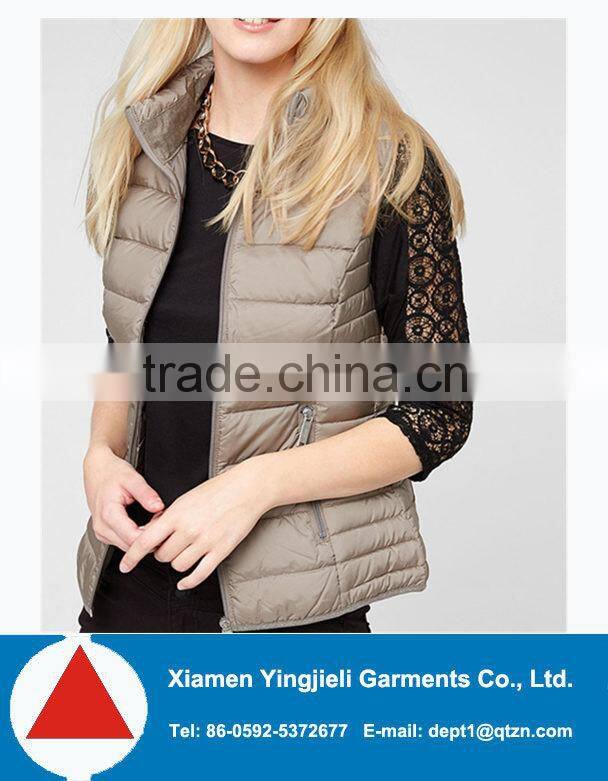 Manufature quality 100%polyester warm keeper womens lightweight down filled vest jackets weight vest