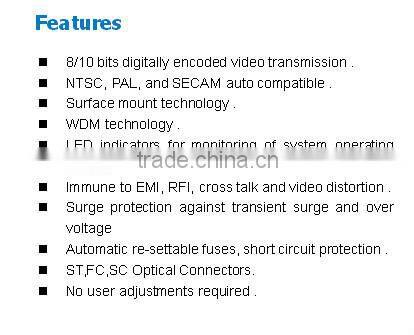 high quality transmitter receiver 8 channel coaxial video transmitter and fiber optic video transceiver