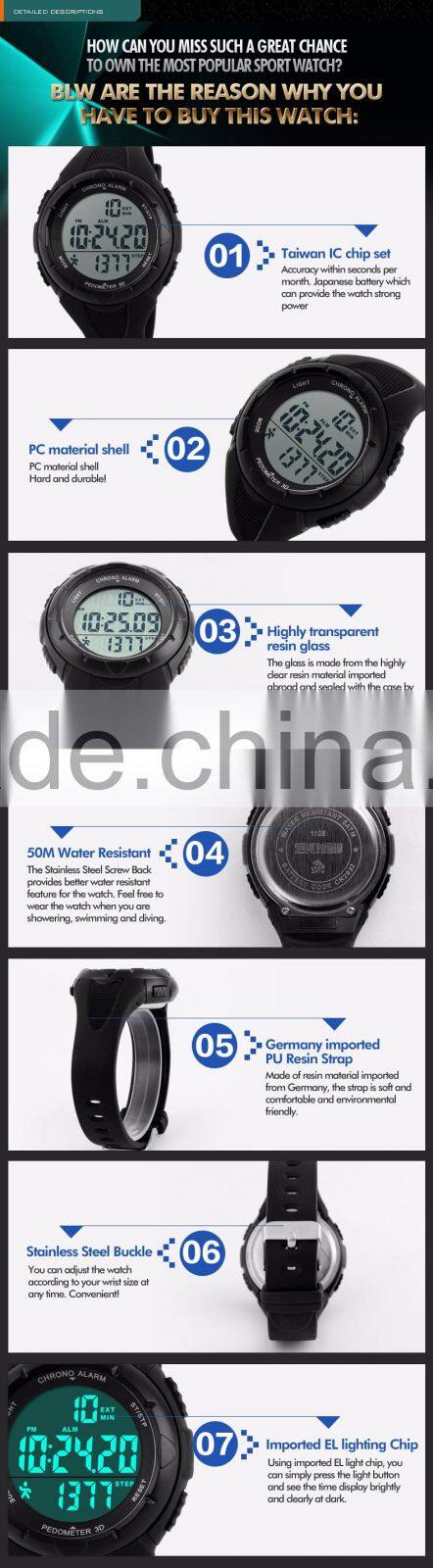 SKMEI Fashion Digital Pedometer Watch
