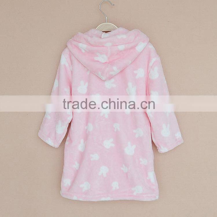 Printing Plush fleece bathrobe Pajama Fleece gowns for Kids