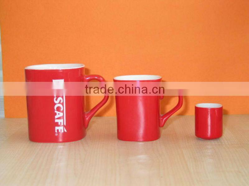 Nescafe Red Color Glazed Stoneware Mug