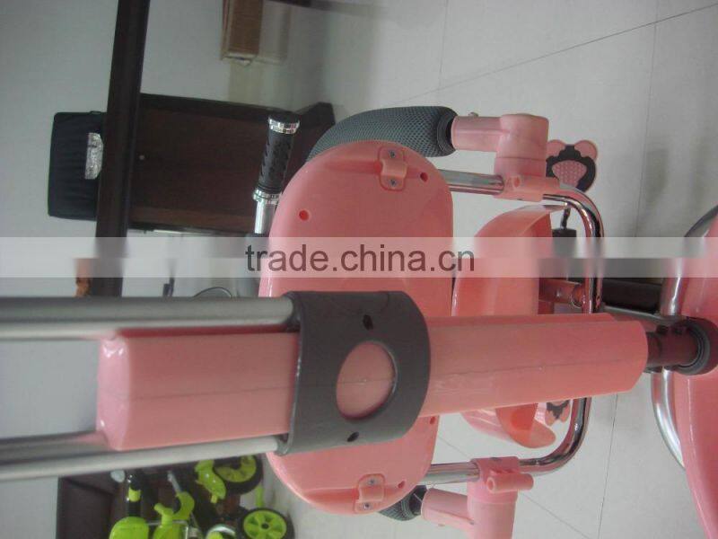 2015 white colros Baby tricycle wtih 3 point safety belt, pass en71cert with good quality keep your baby safe and comfirtable