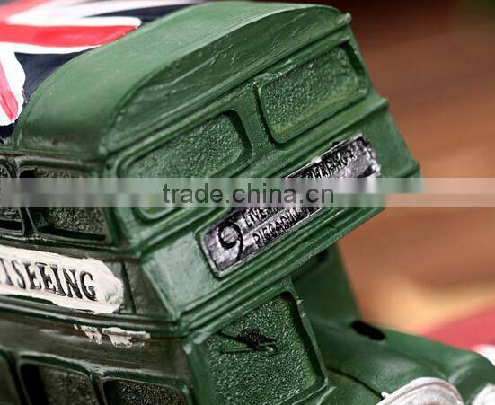 London Bus Natural Resins Piggy Bank