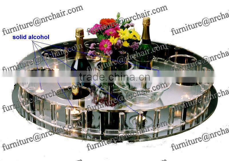 shanghai commercial furniture event rental Acrylic LED Spinner Lazy Susan