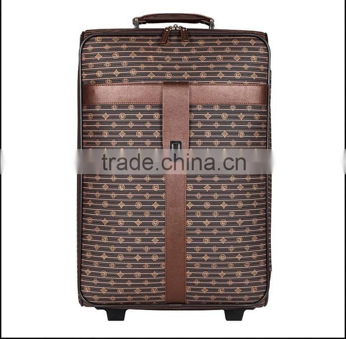 New designed PU travel luggage bag with printing