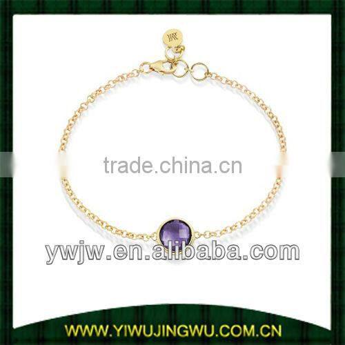 fiji style crystal bracelet with gold chain(JW-G10523)