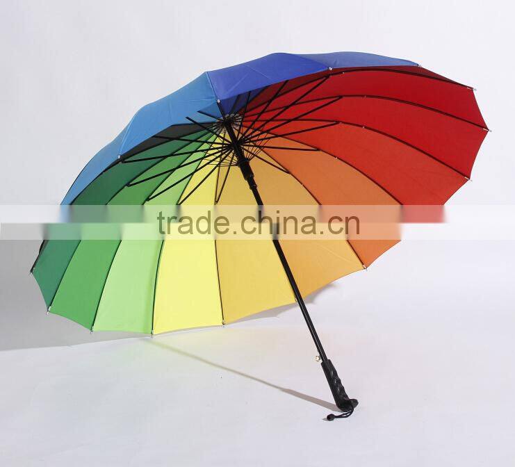Waterproof Fabric Pongee Material rainbow umbrella