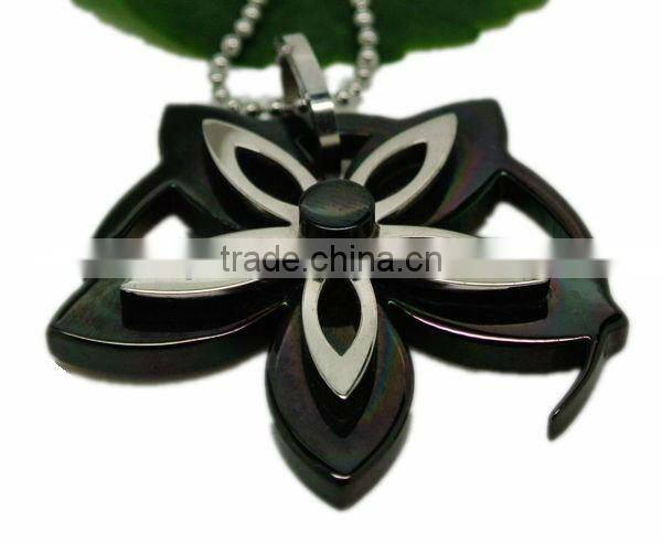 New design black lotus flower pendant