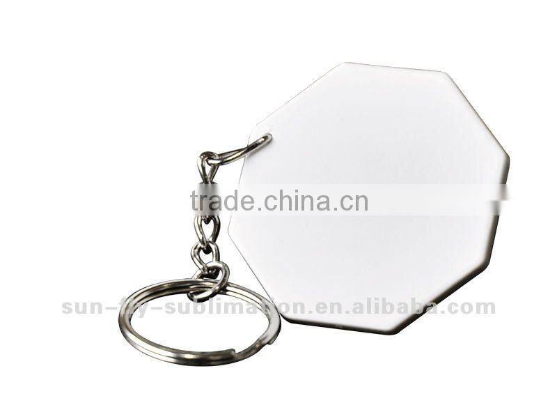 Sublimation Polymer Octagon Keychain