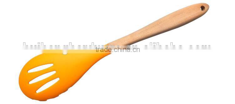 F01-5 Spaghetti scoop/spaghetti server/silicone utensils with wooden handle