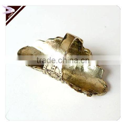 Punk Metal Carved Flower 3 Colors Retro Design Rings