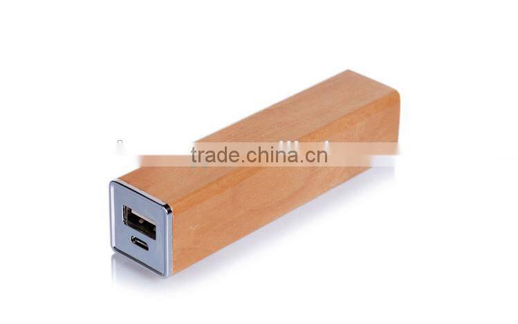 2015 Hot Sale Promotion Wood Power Bank With USB
