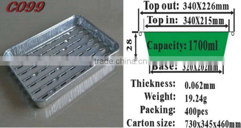 Disposable Aluminium Foil Korea BBQ Grill Pan C099