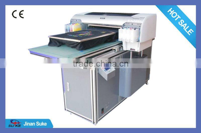 A2 Size+8color+automatic cleaning flatbed printer T-shirt printing SK-T2A-8C made in China
