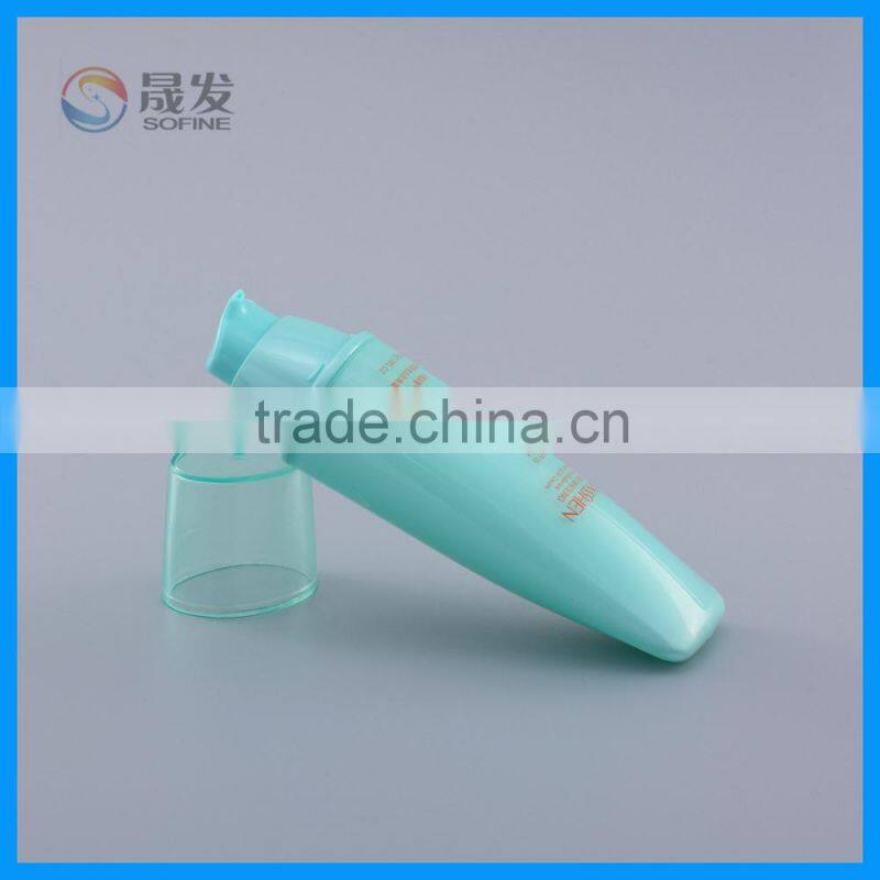 Empty acrylic cosmetic sunscreen lotion bottle