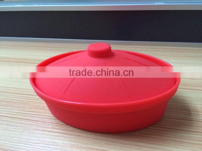 Cute Design FDA & LFGB Food Grade Silicone Steamer with Lid for Cooking