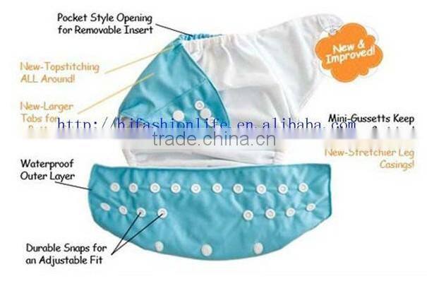2016 High quality Organic Bamboo Velour fitted baby Cloth diaper with insert Nappy Free Shipping