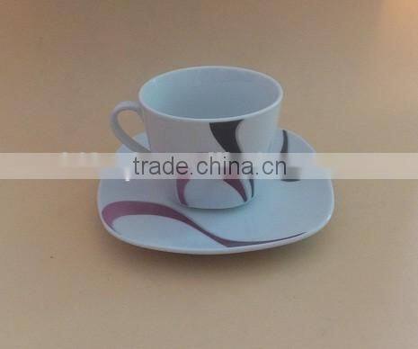 Fashion design coffee and tea set fine porcelain cups and saucers sets