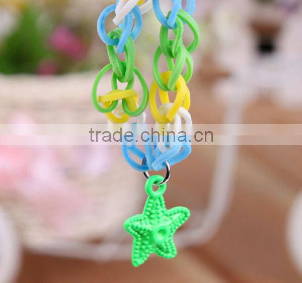 Candy Color Loom Rubber Bands Charm Bracelet ZTSA-B117
