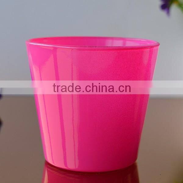 Colorful 250ml glass candle holder stocked