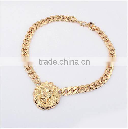 Top Quality Lion Head Choker Vintage Pendant Statement Necklace Women Necklaces & Pendants Fashion Necklaces for Women 201