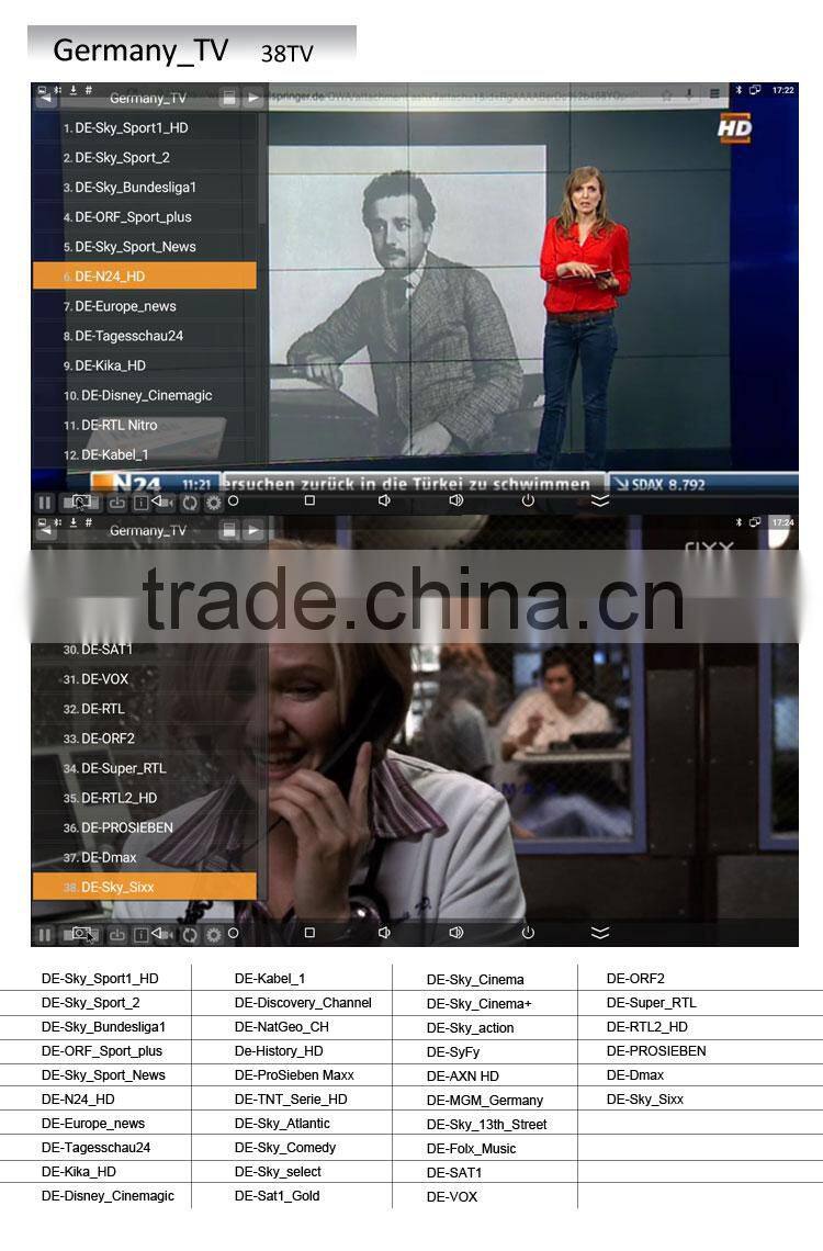 976 free TV channels rockchip cpu 4k output hybrid ott iptv box