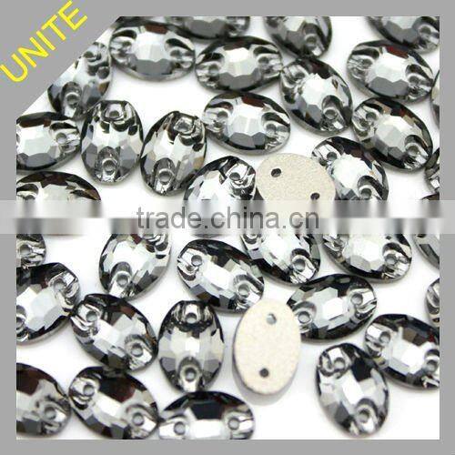 Oval Sew-on Crystal Stone Crystal AB