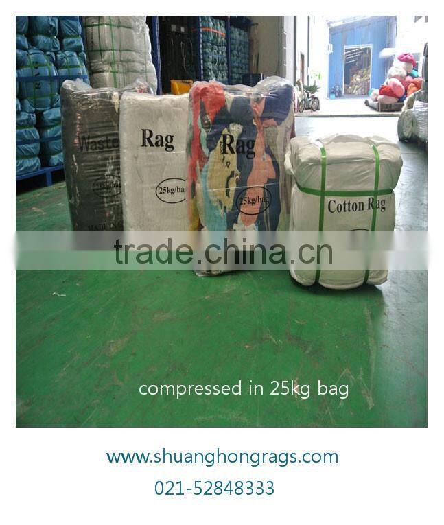 100% cotton spilicing bleached white wiping oil rags