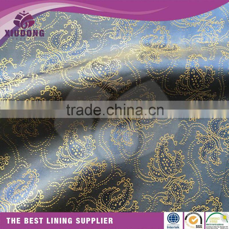 Comfortable hand feel soft poly viscose jacquard lining fabric