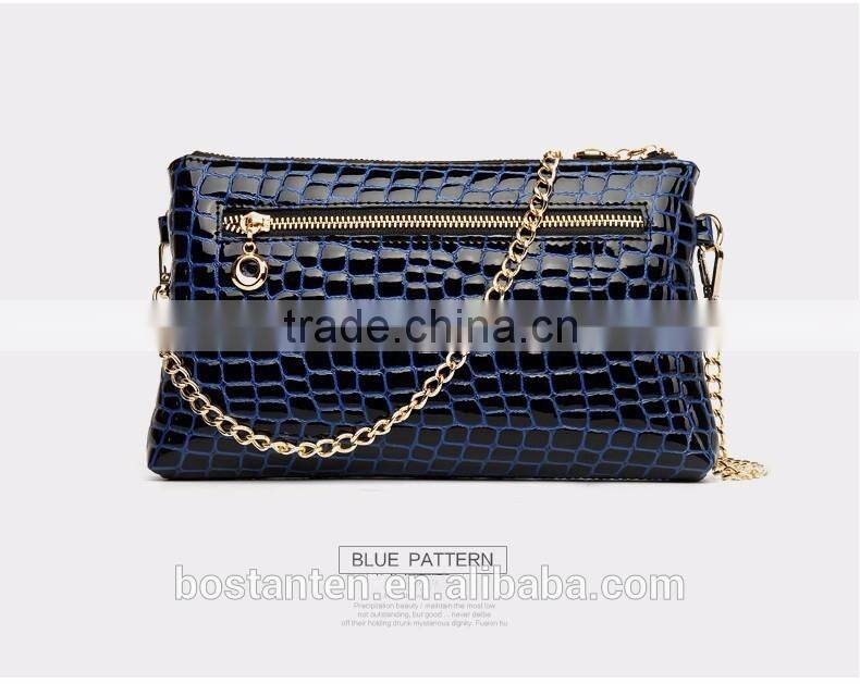 fashion women leather beach bag chain sling shoulder bag