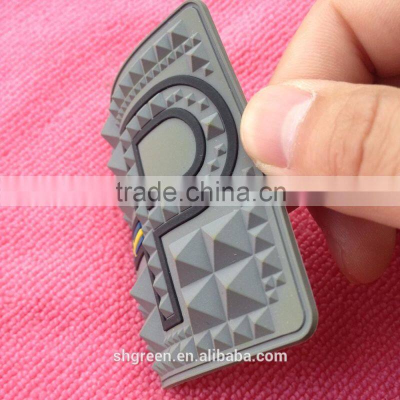 Factory price soft rubber logo tag,PVC rubber label with 3D effect