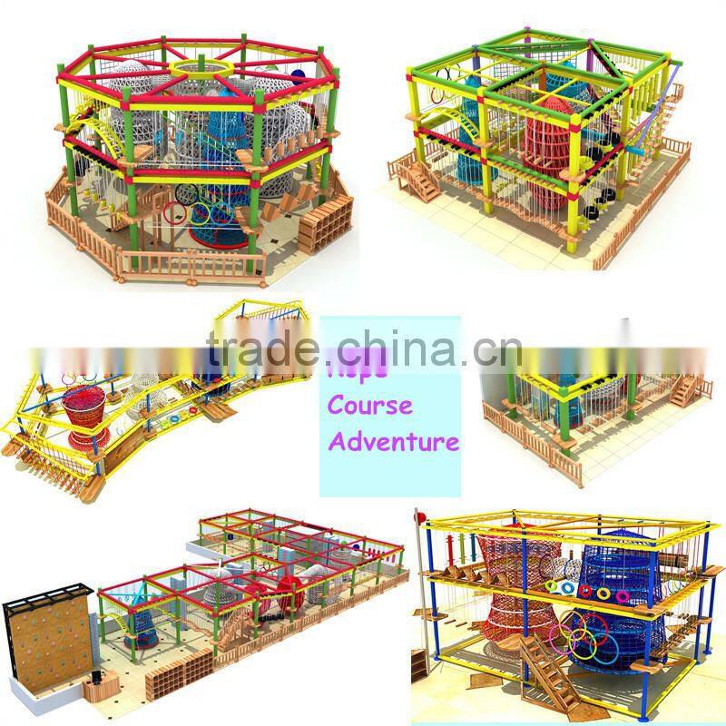 indoor small trampoline park with safety net game for kid