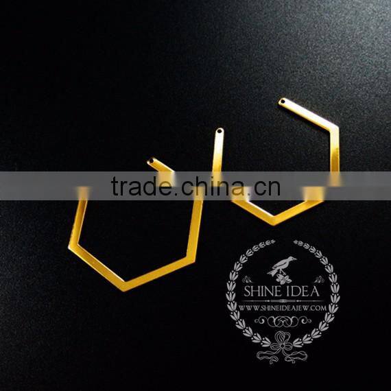 40*34mm gold plated geometric simple pendant charm DIY earrings chandelier jewelry supplies 1850252