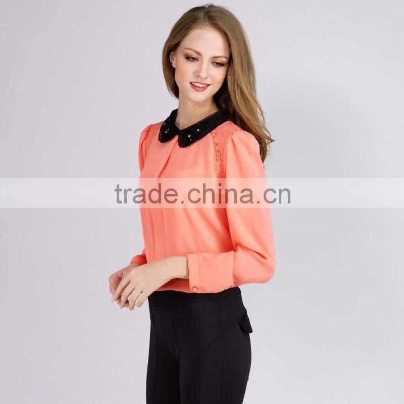 PRETTY STEPS 2016 online costumes shop chiffon solid color blouse shirts china wholesale